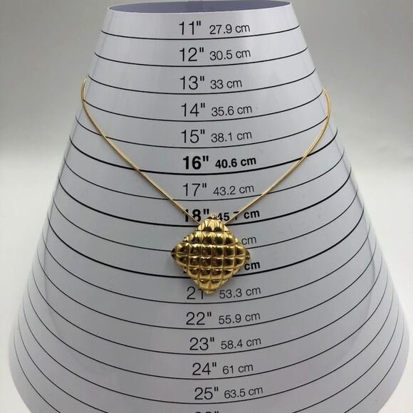 18K Gold Plated Women's Modern Texture Abstract Art Necklace Hypoallergenic - Picture 6 of 12